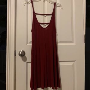 Maroon Crossed- Back Dress